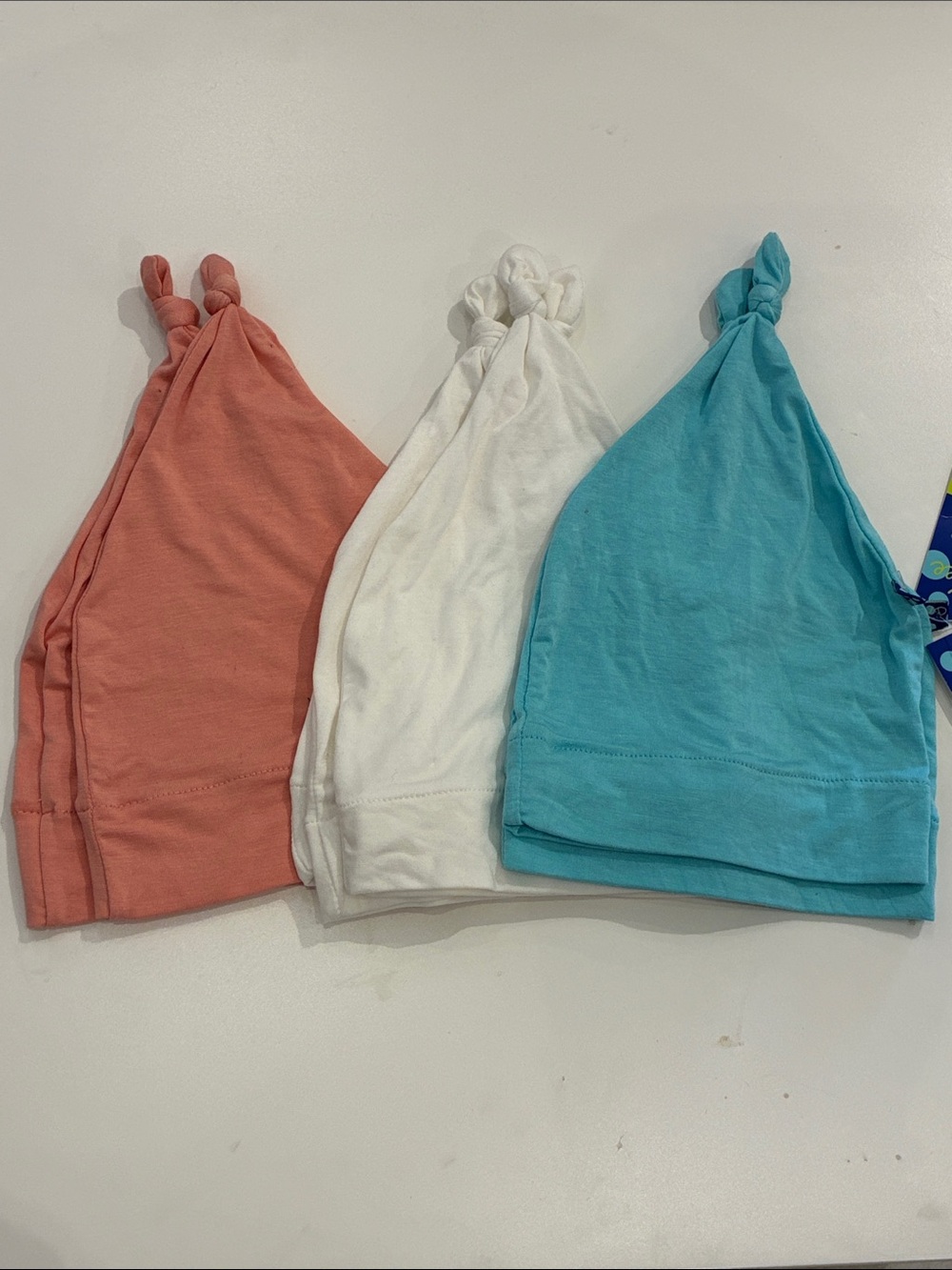 Baby Knot Hats - Coral, White, Teal sold separately